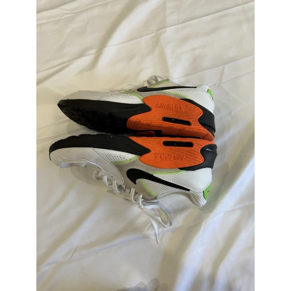 Nike Air Max Youth Size 6.5Y White Black Orange Green Running Sneakers Shoes